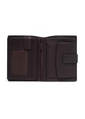 Brown men's wallet made of genuine leather PORMS-0710-1H(Z26), product view inside on white background.