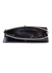 Black leather women's wallet PORES-1019-9I(Z26), product view inside on white background.