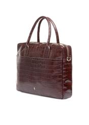 Leather elegant croco women's bag TORES-1128E-89(Z25), diagonal view of the product on a white background.