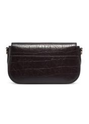 Burgundy crocodile handbag TOREC-1308-4D(Z26). Back view on white background.
