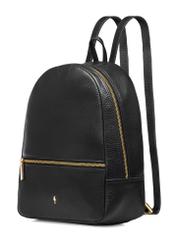 Black leather women's backpack TORES-0898D-99(Z25) - diagonal view of the backpack on a white background.