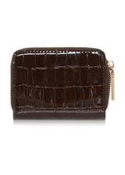 Small brown women's croco wallet POREC-0352A-90(Z25), back view of the product on a white background.