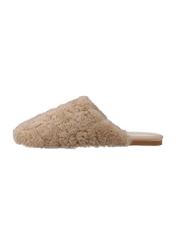 Beige women's wool slippers BUTYD-1318-1B(Z26), side view of the product on a white background.