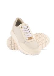 Cream leather women's sports shoes BUTYD-1099-11(Z 25) - top view of the product on a white background.