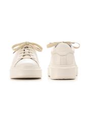 Women's leather platform shoes BUTYD-1258-0B(W26), front and back product view on white background.