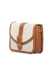 Beige women's messenger bag TOREC-1203-0P(W26) - diagonal product view, on a white background.