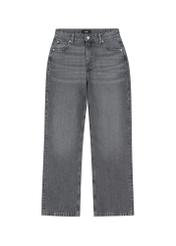Gray women's denim pants JEADT-0016-9B(Z26) - front product view, on white background.