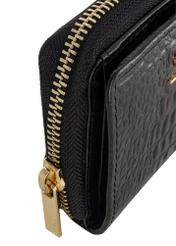 Women's black leather wallet croco PORES-0904A-97(W24)-07