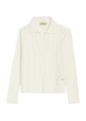 Cream women's sweater SWEDT-0254-12(Z25), front product view on white background.