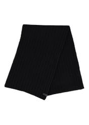 Black men's wool scarf SZAMT-0030-99(Z25), front view of the folded product on a white background.