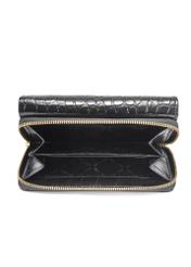 Black leather women's croco wallet PORES-0956-99(W25)