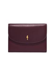Burgundy leather women's wallet PORES-0996-4D(Z26), front product view on white background.