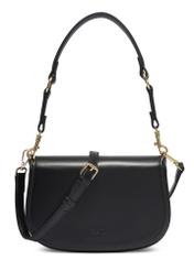 Black women's handbag with stitching TOREC-1380-99(Z26), front product view on white background.