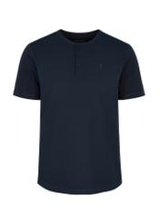 Men's navy blue henley T-shirt TSHMT-0104-68(W24)-04