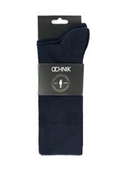 Set of long navy blue men's socks ZESMT-0057-69(Z25), view of the product in the packaging on a white background.