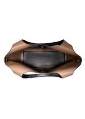 Black women's shopper bag TOREC-1259-99(Z26), product view from the inside on a white background.