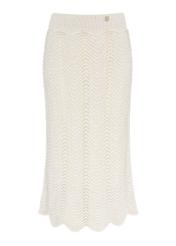 Creamy openwork women's skirt  SPCDT-0100-81(W24)-05