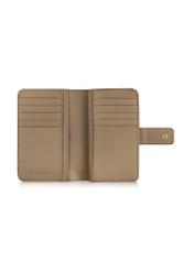 Women's beige leather wallet PORES-0896-80(W24)-07