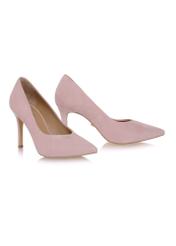 Pink velour women's stilettos BUTYD-0710-34(W23)-02