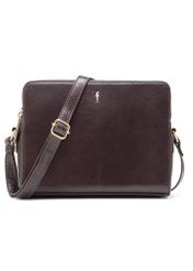 Brown leather women's handbag TORES-1141-89(Z25), product view from the front on a white background.
