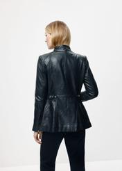 Women's waisted leather jacket KURDS-0424-5491(KS)