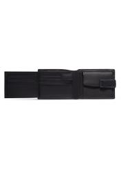 Black men's leather wallet PORMS-0700-99(Z26), product view inside on a light background.