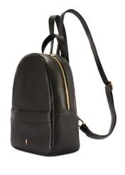 Black medium leather women's backpack TORES-1268-9I(W26), diagonal product view on white background.