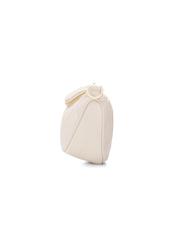 Cream quilted women's handbag TOREC-1091-0B(W26), side product view on white background.