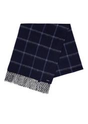 Men's woolen checkered scarf SZAMT-0087-9J(Z26), front product view on white background.