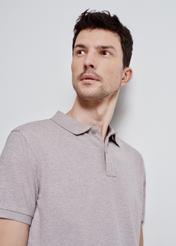 Grey men's polo shirt POLMT-0070-91(W24)-01