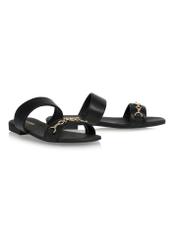 Black women's flip-flops with double strap BUTYD-1071-99(W24)-02