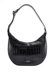 Black croco leather handbag TORES-1172-99(Z25) - front product view on white background.