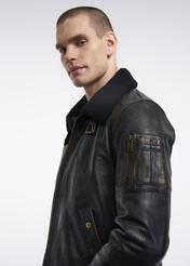 Men's leather jacket in bomber jacket style KURMS-0286-1251(Z22)-04