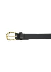 Black leather women's belt PASDS-0303-99(W24)-03