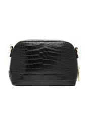 Black small croco bag TOREC-1331-9G(Z26) - product view from the back, white background.