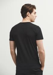 Black basic T-shirt for men with logo TSHMT-0091-99(KS)-02