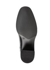 Women's black leather high-heeled Chelsea boots BUTYD-1185-99(Z25), view of the sole of the product on a white background.