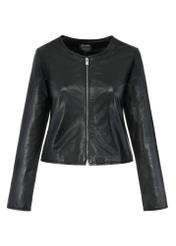 Classic black women's leather jacket KURDS-0508-1329(Z24)-01