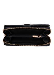 Black large women's wallet POREC-0444-99(Z26), product view inside on white background.