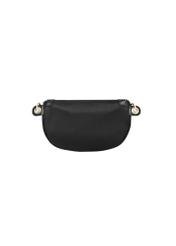 Black fabric women's waist bag TOREN-0356-99(Z26), back view of the product on a white background.