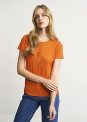 Orange Women's T-shirt with oriole TSHDT-0090-30(W22)-01