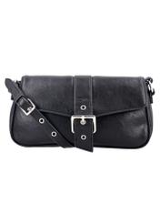 Black women's handbag with buckle TOREC-1370-99(Z26), front product view on white background.
