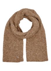 Brown wool-blend hat and scarf set ZESTD-0013-1G(Z26), front view of the scarf on a white background.