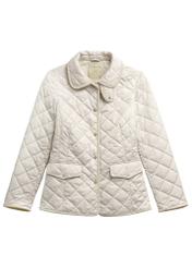 Light beige women's transitional jacket KURDT-0640-0B(W26) - front product view, on white background.