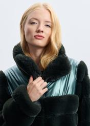 Green short women's fur coat FUTDP-0047-51(Z24)