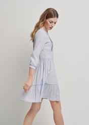 Blue pleated mini dress SUKDT-0122A-62(W24)-02