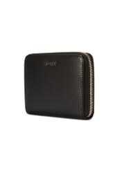 Black leather women's wallet PORES-0976-99(Z25), diagonal product view on white background.
