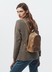 Beige leather women's backpack TORES-0420B-81(Z23)-06