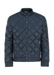 Navy blue men's quilted spring jacket KURMT-0327-68(W24)-04