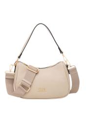 Beige imitation leather handbag TOREC-1265-1A(Z26) - front product view, on white background.